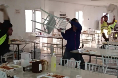 İnşaat işçilerinin meydan muharebesi gibi kavgası