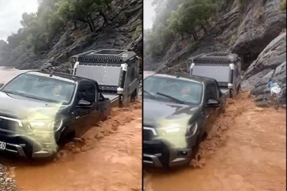 3 kamyonet ve 2 karavanda can pazarı! Sel sularına kapılan 15 tatilci kurtarıldı