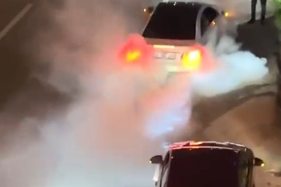 Yolu kapatan düğün konvoyları kameralara yansıdı