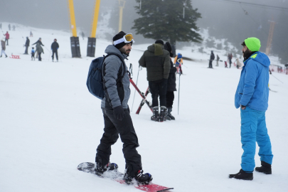 Kayak severlerin uğrak noktası Uludağ oldu