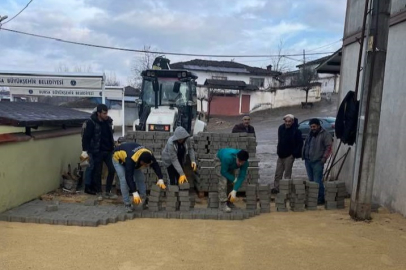 Yenişehir Akbıyık’ta  parke taş çalışması