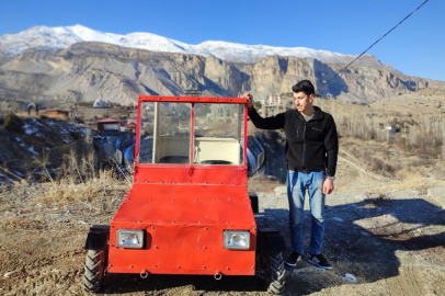 Hayali olan aracı kendi elleriyle yaptı