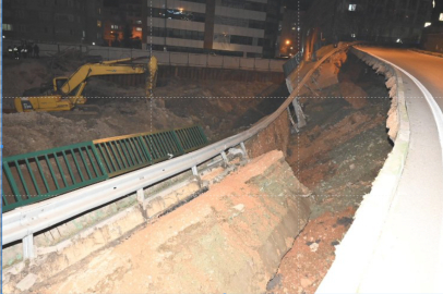 Bilginler Caddesi'nde yol göçtü!