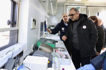 Bakan Özhaseki, maden sahasındaki laboratuvarlarda inceleme yaptı