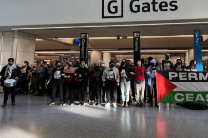 ABD’deki San Francisco Uluslararası Havalimanı'nda Gazze protestosu