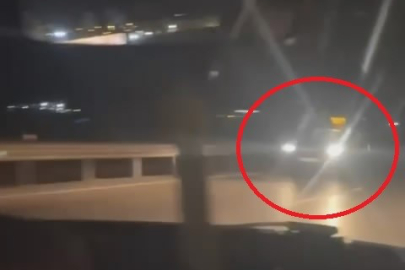 Otobanda son sürat giden otomobilin karşısına taksi çıktı