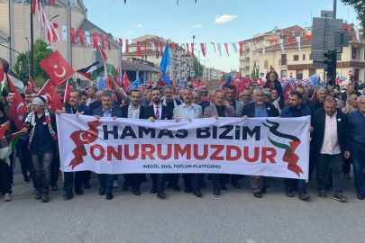 Binlerce İnegöllü Gazze için yürüdü