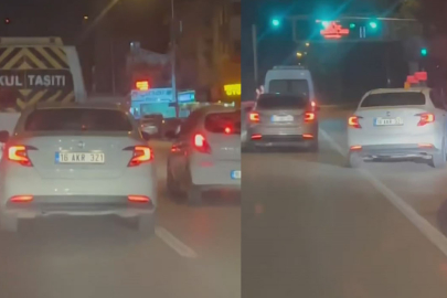 Makas atarak trafiği tehlikeye soktu, o anlar kamerada