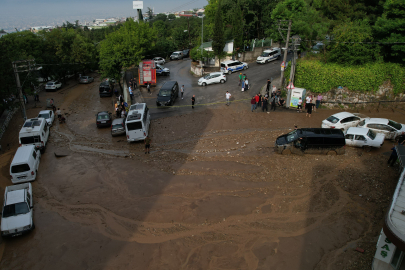 Bursa'da selin bilançosu havadan görüntülendi