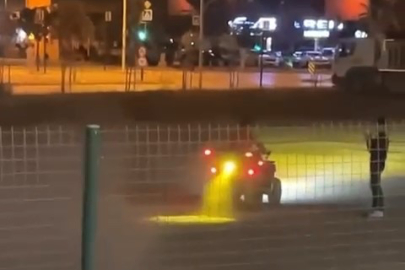 Arazi aracıyla dakikalarca drift attı...