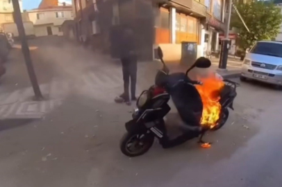Bursa'da motosiklet alev topuna döndü