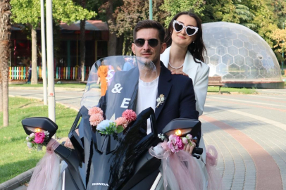 Bursa’da motosikletli düğün konvoyu