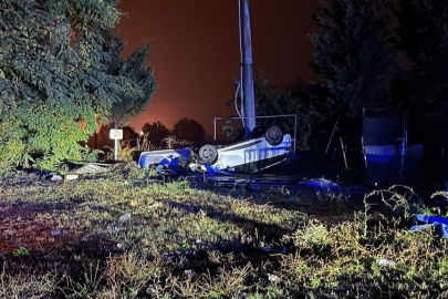 Kontrolden çıkan otomobil takla attı; 2 yaralı