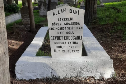 Yenişehir Belediyesi’nden Şehit Cevdet Erdoğanlı’nın kabrine yenileme çalışması