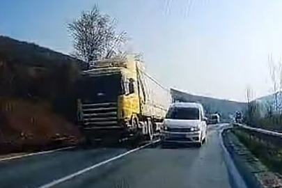 Hatalı sollama yaptı, facia böyle teğet geçti