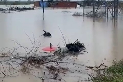 Sağanak Bursa'yı vurdu: Tarlalar göle döndü, hayvanlar mahsur kaldı