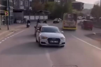 Bursa'da düğün konvoyunda tehlikeli şov