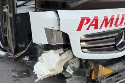 Lastiği patlayan yolcu otobüsünde can pazarı