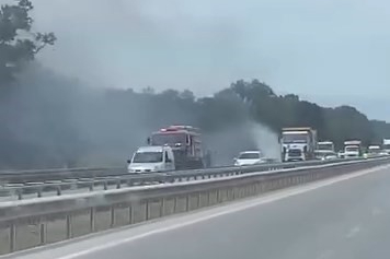 İzmir-Bursa kara yolunda alevler korkuttu