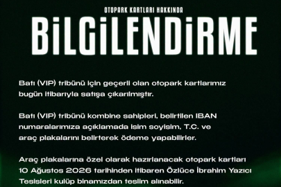VIP Kombine Sahiplerine Otopark Kartı Satışı Başladı