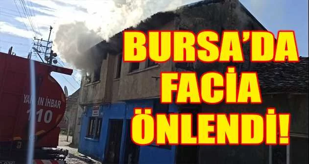 Bursa’da ev yangınında facia önlendi