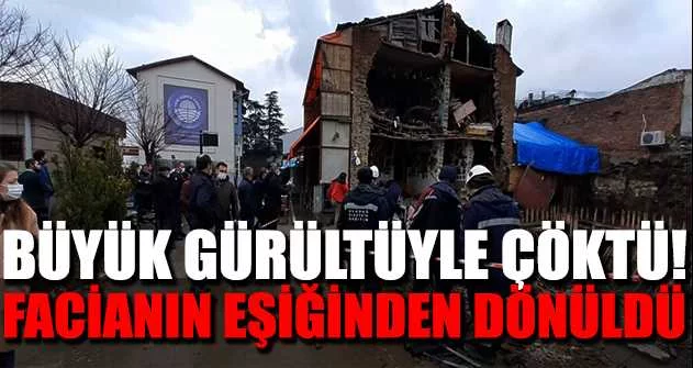 Bursa'da kafe büyük gürültüyle çöktü, facianın eşiğinden dönüldü