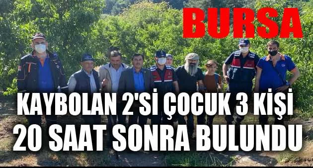 Bursa'da kanyonda kaybolan 2'si çocuk 3 kişi 20 saat sonra bulundu