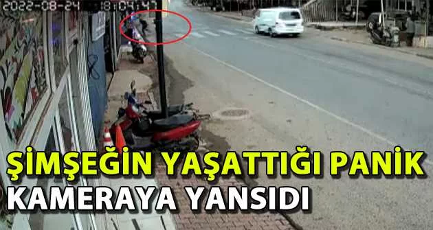 Bursa’da şimşeğin yaşattığı panik kameraya yansıdı