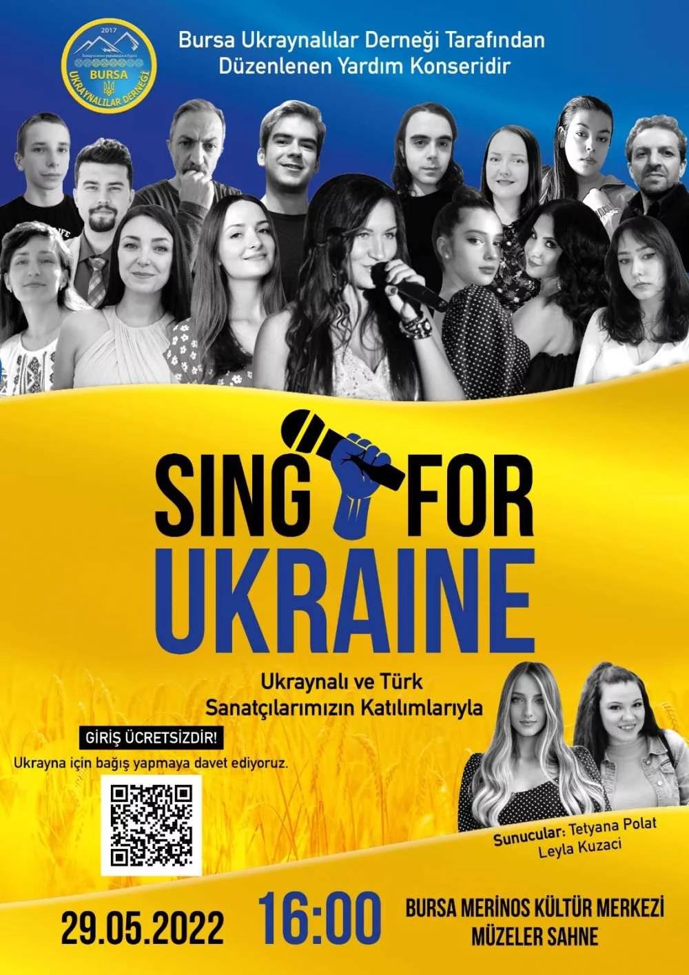 Bursa'da Ukrayna vatandaşlarına yönelik yardım konseri düzenleniyor