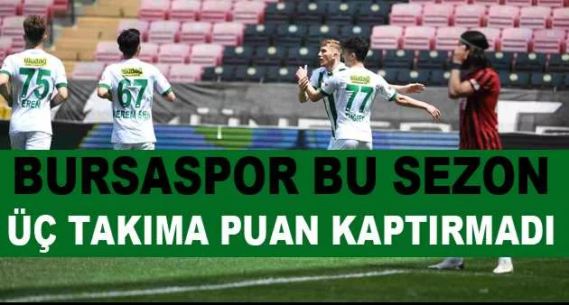 Bursaspor bu sezon üç takıma puan kaptırmadı