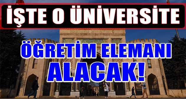 İstanbul Üniversitesi Öğretim Elemanı alım ilanı