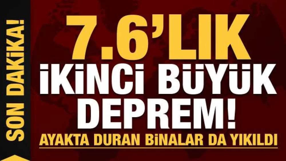Kahramanmaraş 'ta bir deprem daha! 7.6'lIk ikinci deprem Ankara, Samsun, Çorum ve Adana gibi illerde de hissedildi