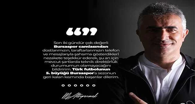 Mehmet Altıparmak’tan Bursaspor açıklaması