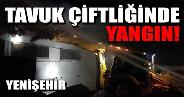 Yenişehir'de tavuk çiftliğinde yangın: 1500 tavuk telef oldu